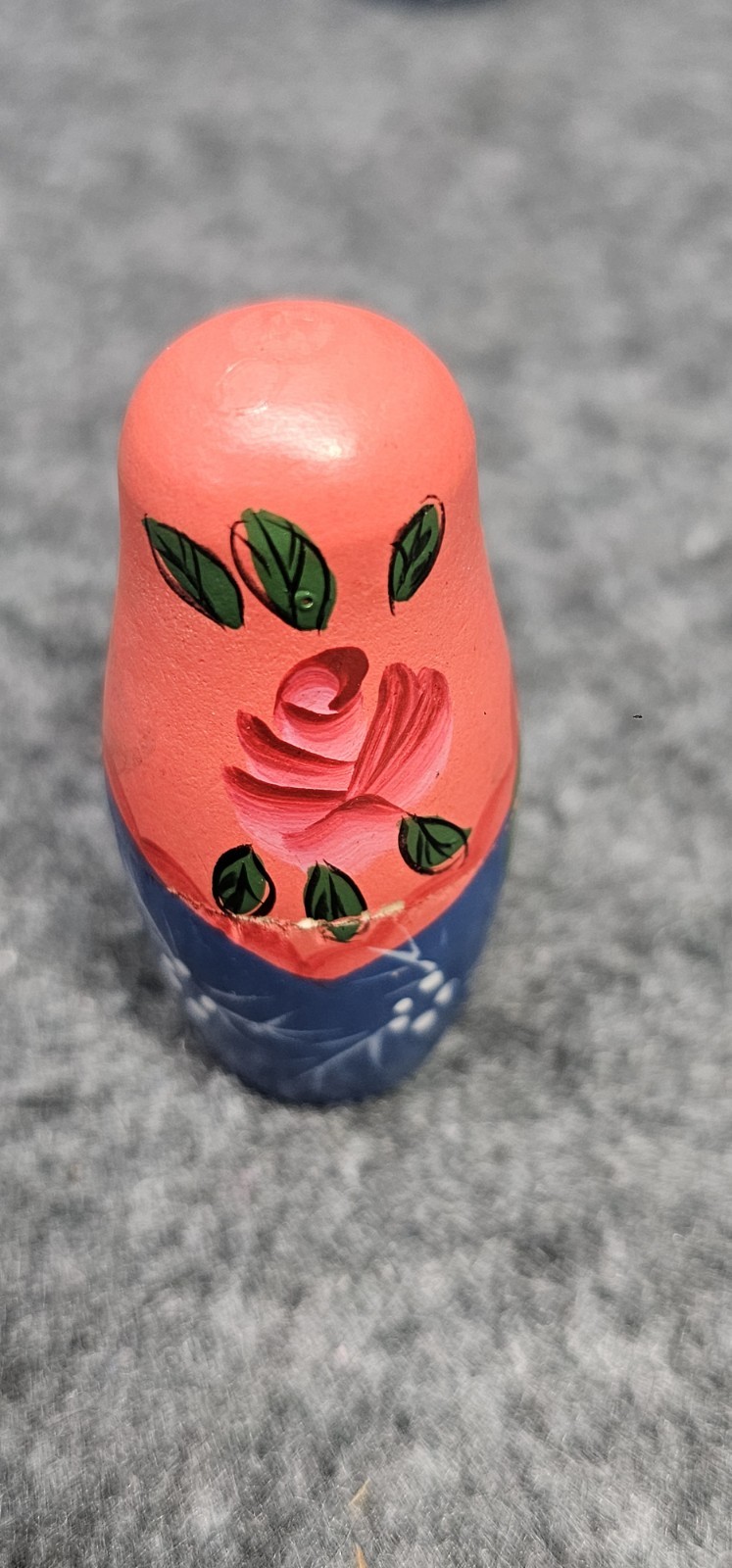 Vintage Russian Wooden Hand Painted 5 Nesting Dolls Fun Stacking Blonde Girl