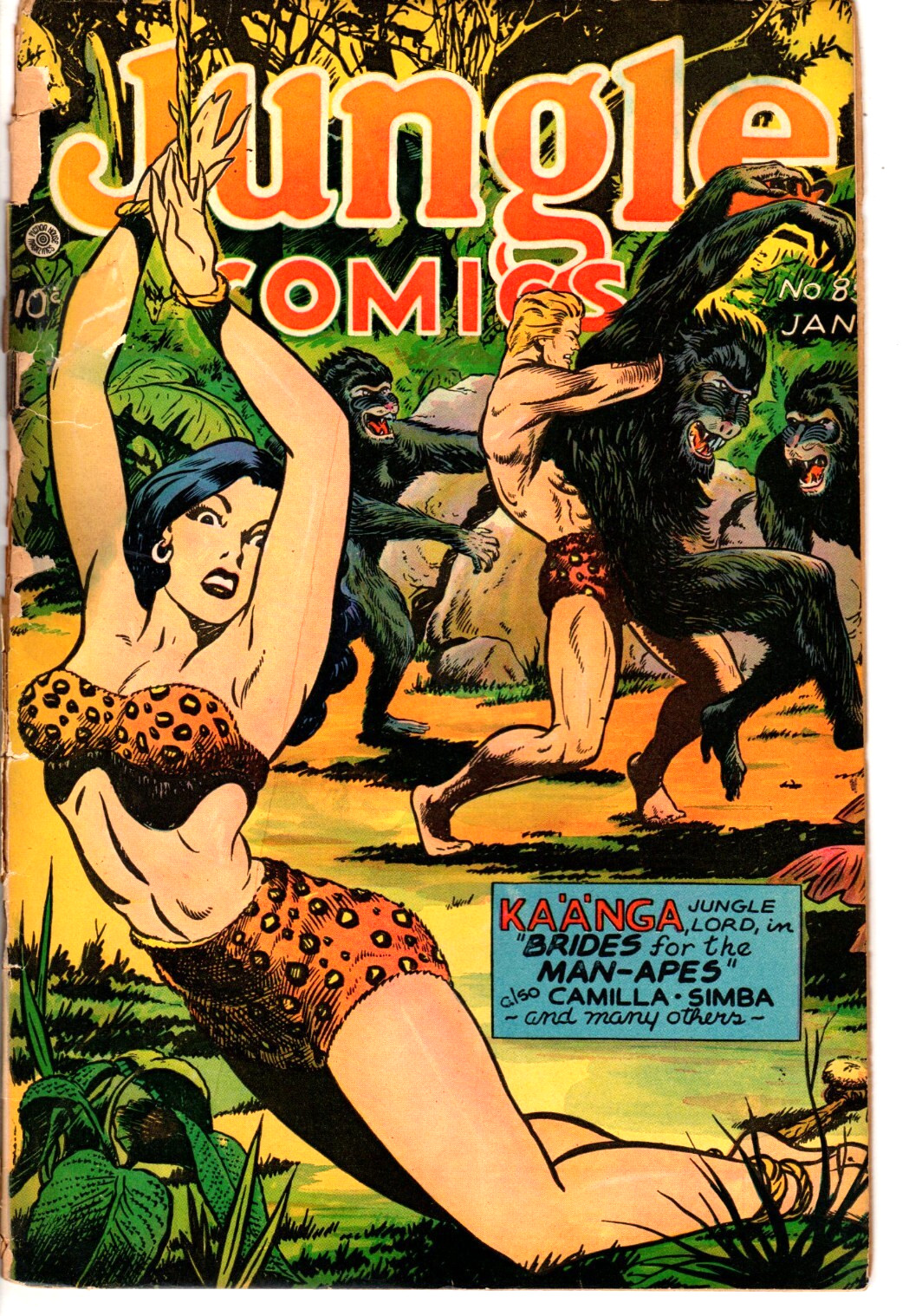 Jungle Comics # 85 (GD 2.0) 1947. GGA Headlights cover and art. Kaanga. Scarce.