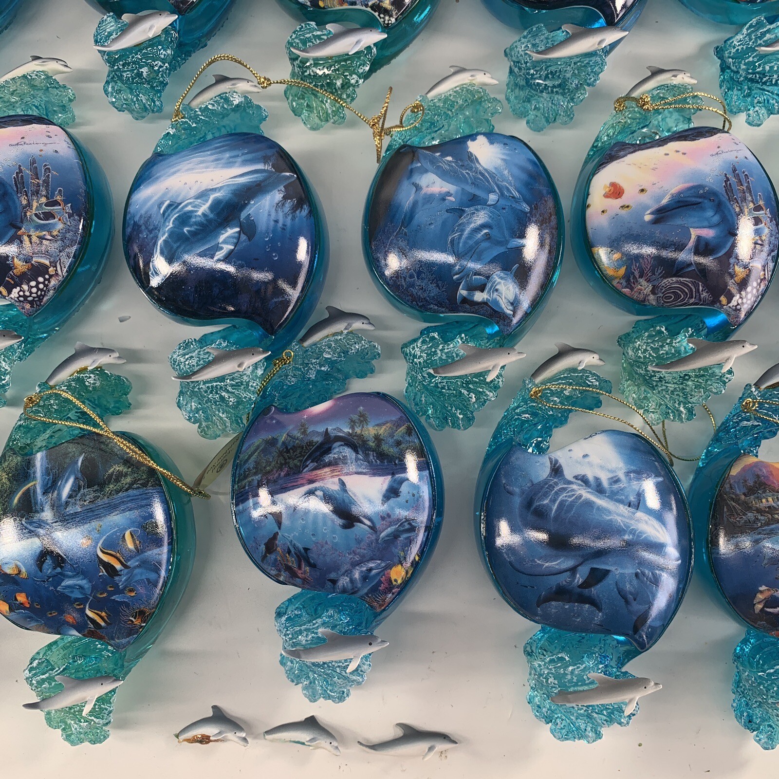 Bradford Exchange Above & Below Dolphin Ornament Lot of 44 Christian Lassen