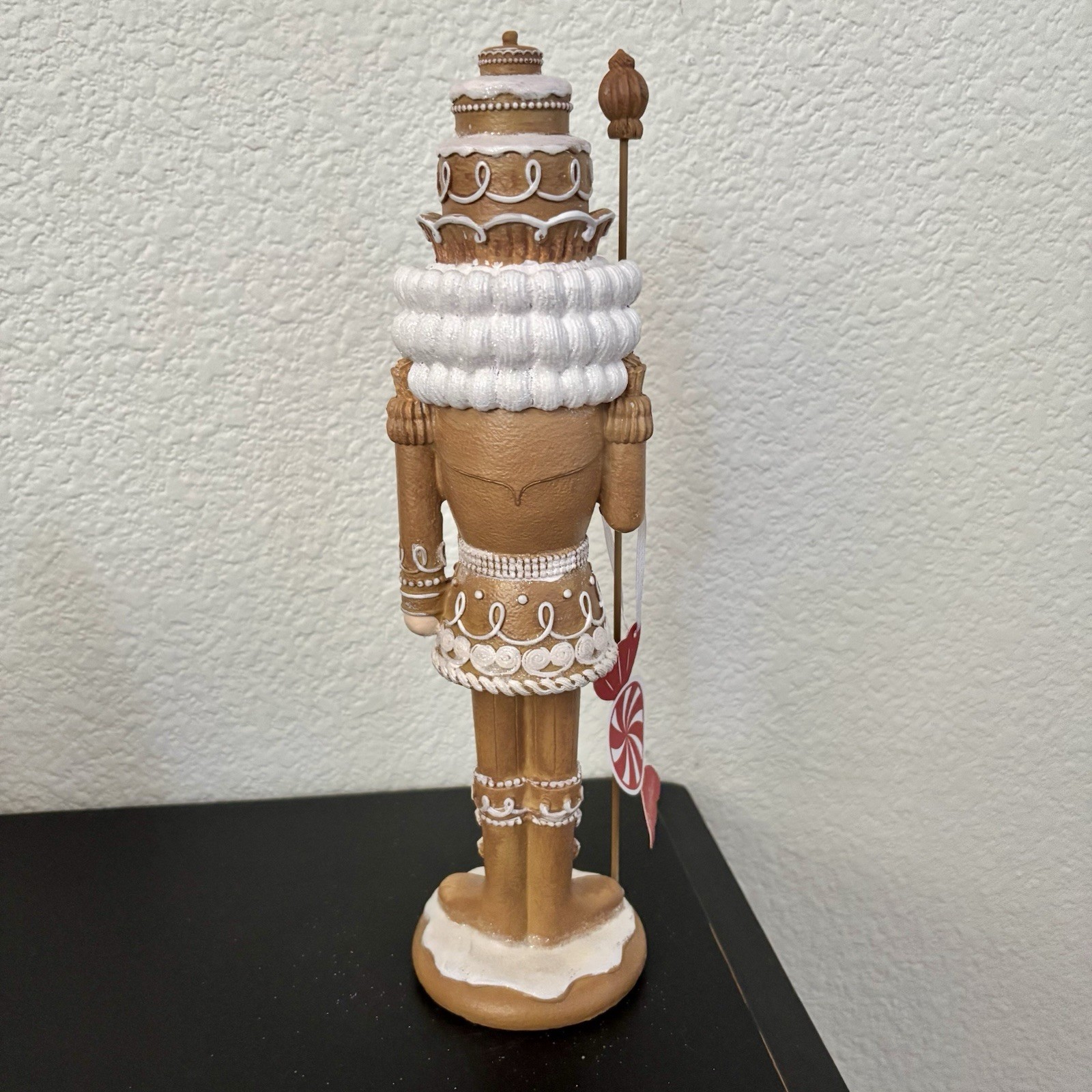 PEPPERMINT SQUARE Christmas Holiday Gingerbread Nutcracker 14 Inch Brown NEW