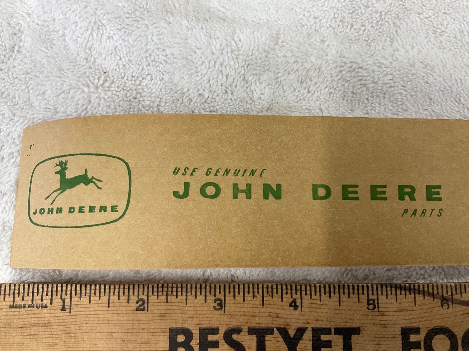 Vintage John Deere Packing Tape 6 1/4” long by 2” wide is 1 image