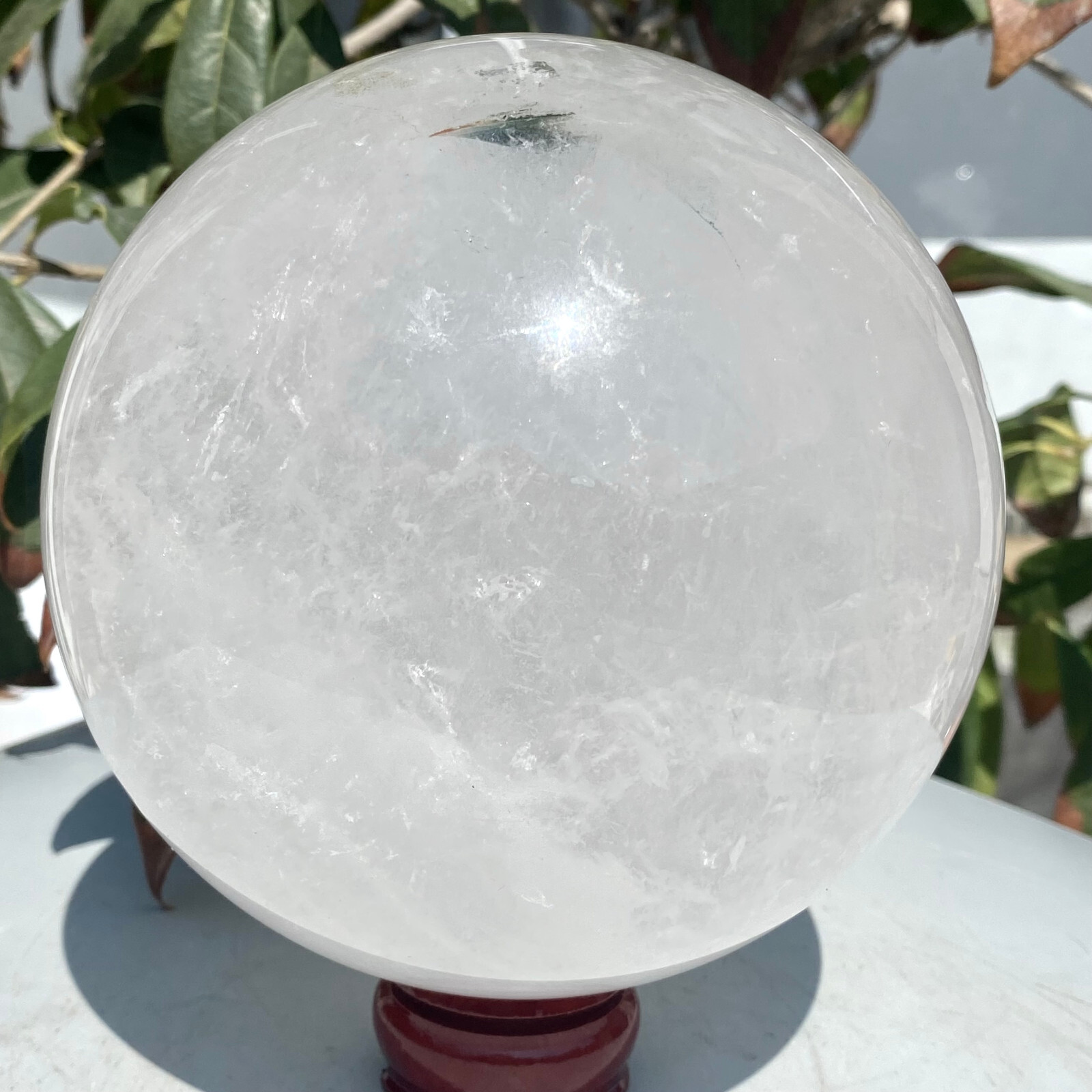 6.85LB Natural white crystal transparent quartz crystal ball repair