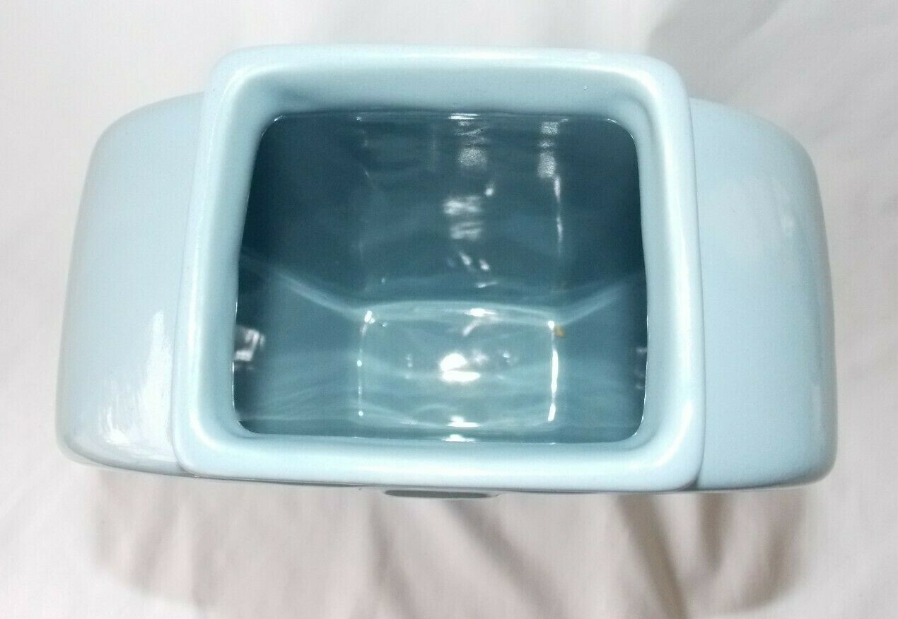 Blue Haeger Vase Art Deco Style Ceramic 1989 Contemporary Urban Decor 8.5″ Vtg.