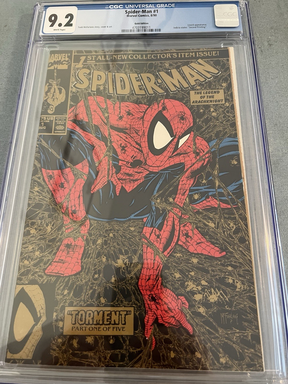 Spider-Man #1 McFarlane Gold Variant CGC 9.2