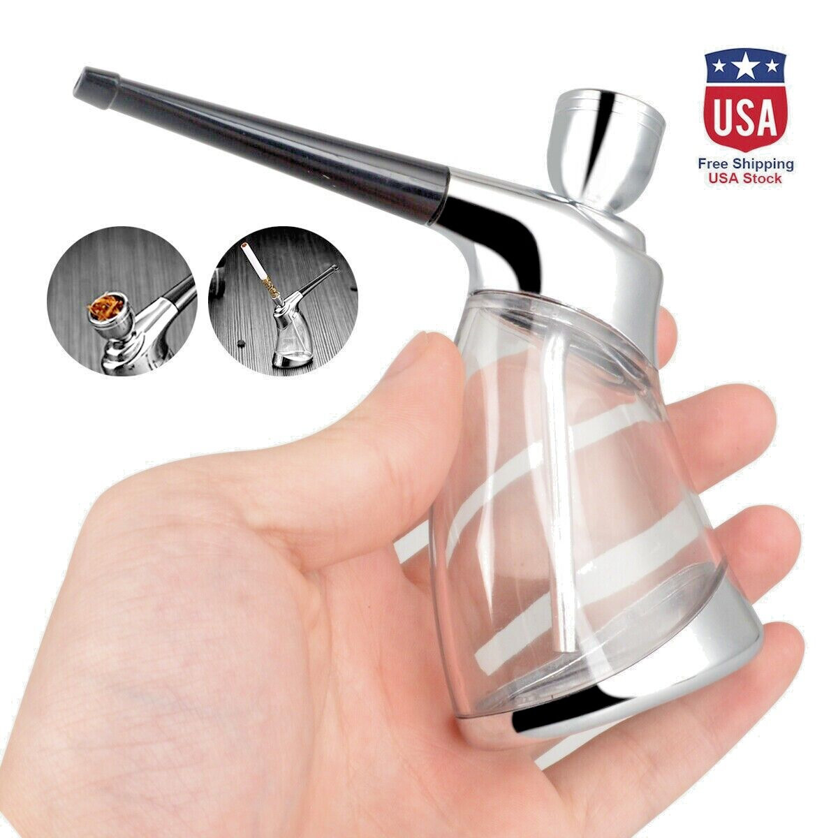 Portable Water Bong Smoke Pipe Smoking Pipes Mini Small Tobacco Hookah Shisha US