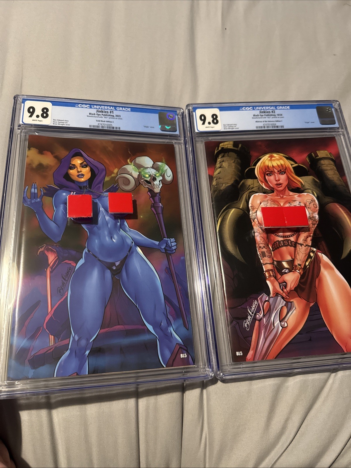 Jinkies #1 & #2 CGC 9.8 He-Man Masters Of The Universe Topless Set BL5 Skeletor