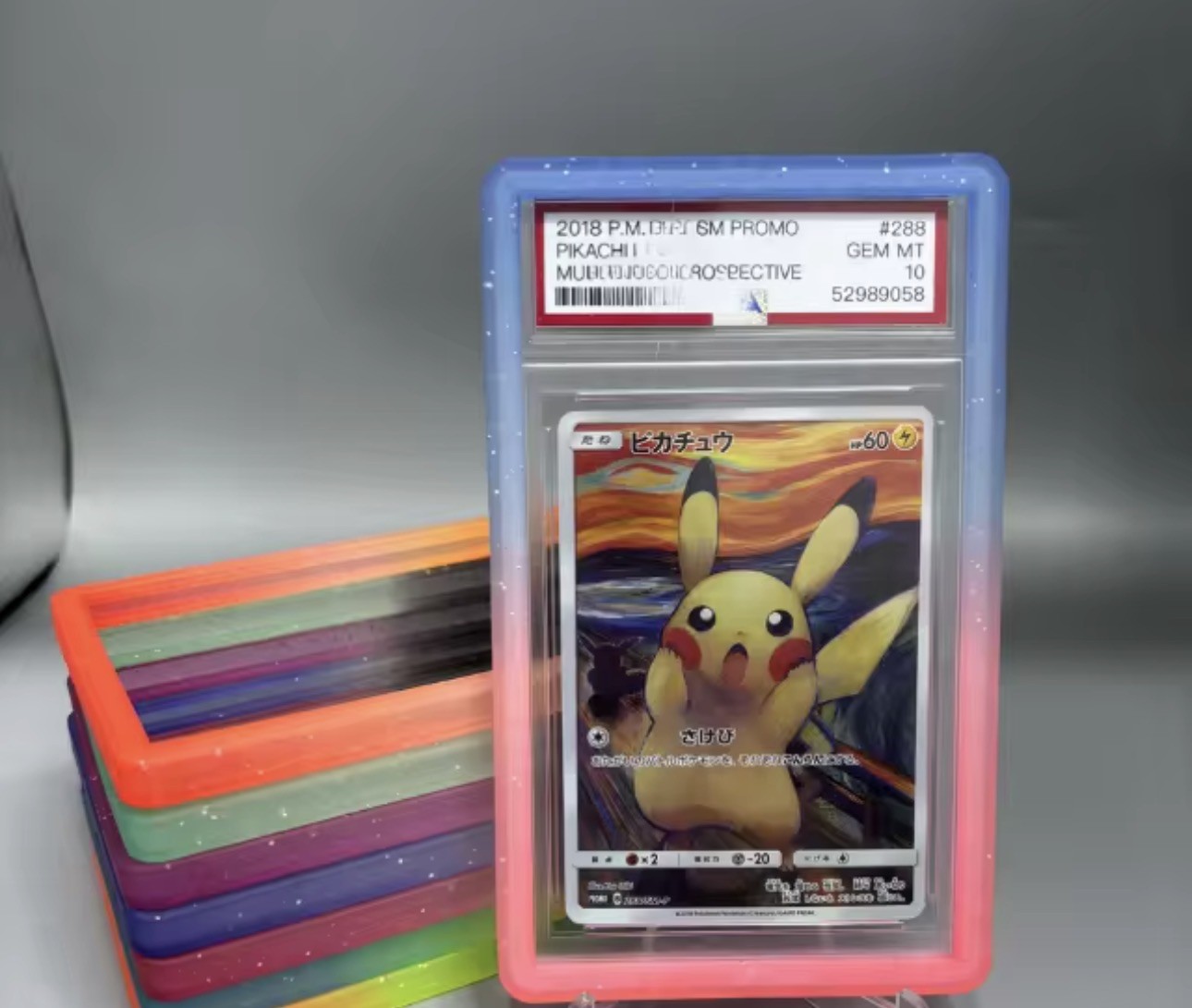 PSA Graded Bumper Case Guard for Slabs Gradient Bubblegum Nebula (Pink Blue) TPU