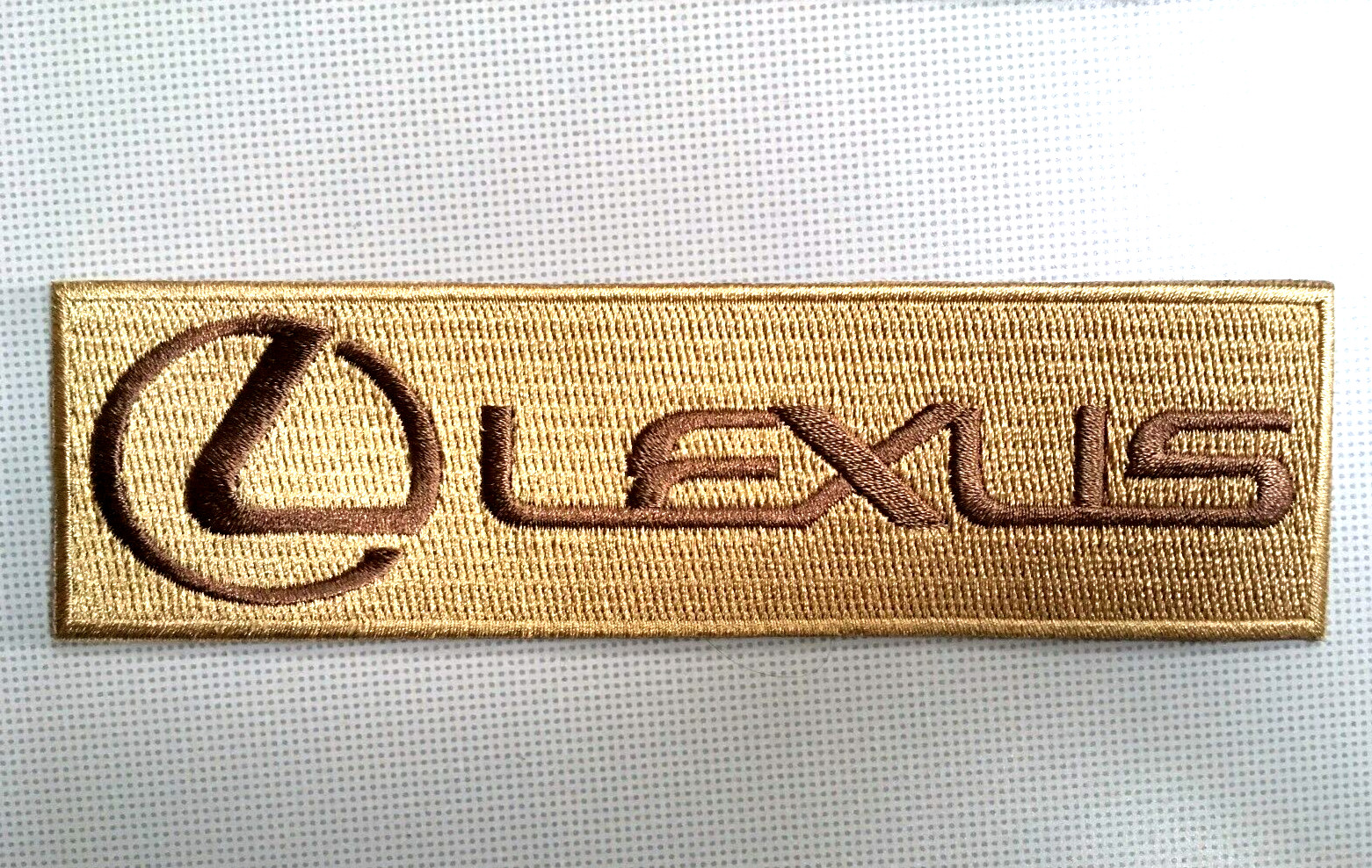 Lexus patch lexus patch 5.5″ x 1.5″ gold on gold heat seal iron on or sew on