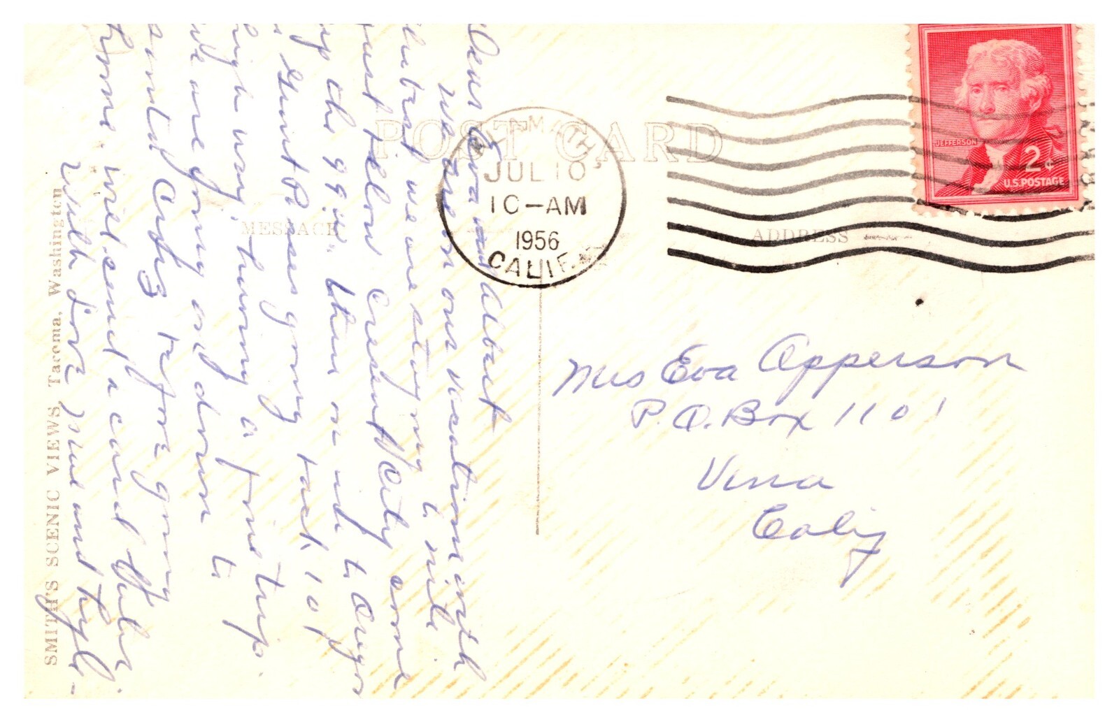 postcard Street Scene Firestone tire Philco radio Ashland Oregon RPPC 3552