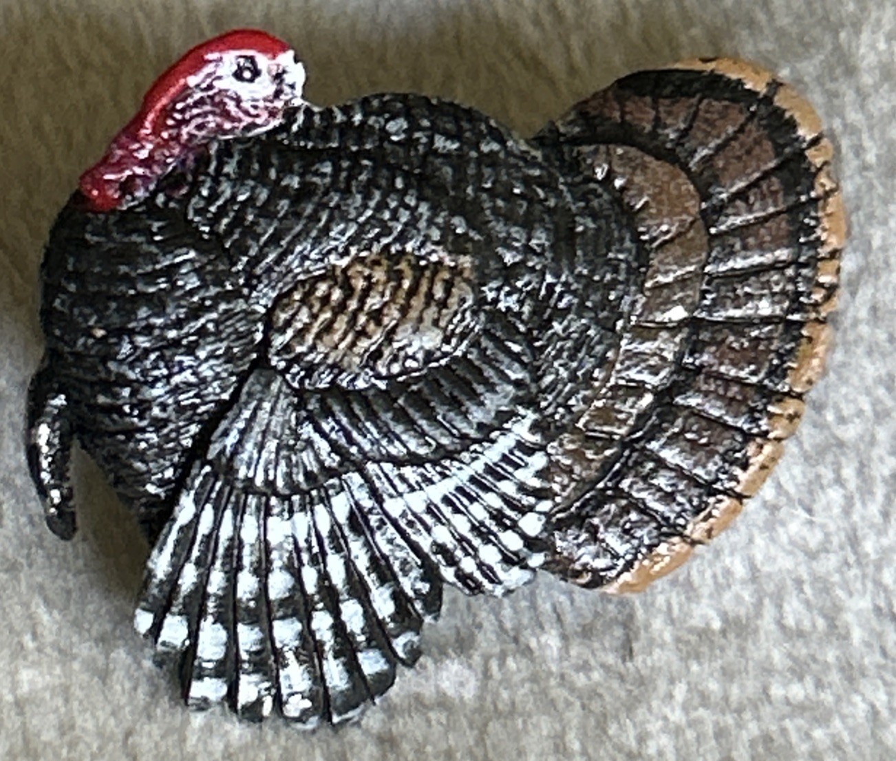 Vintage 1990s NWTF National Wild Turkey Federation Gobbler Lapel Hat Pin