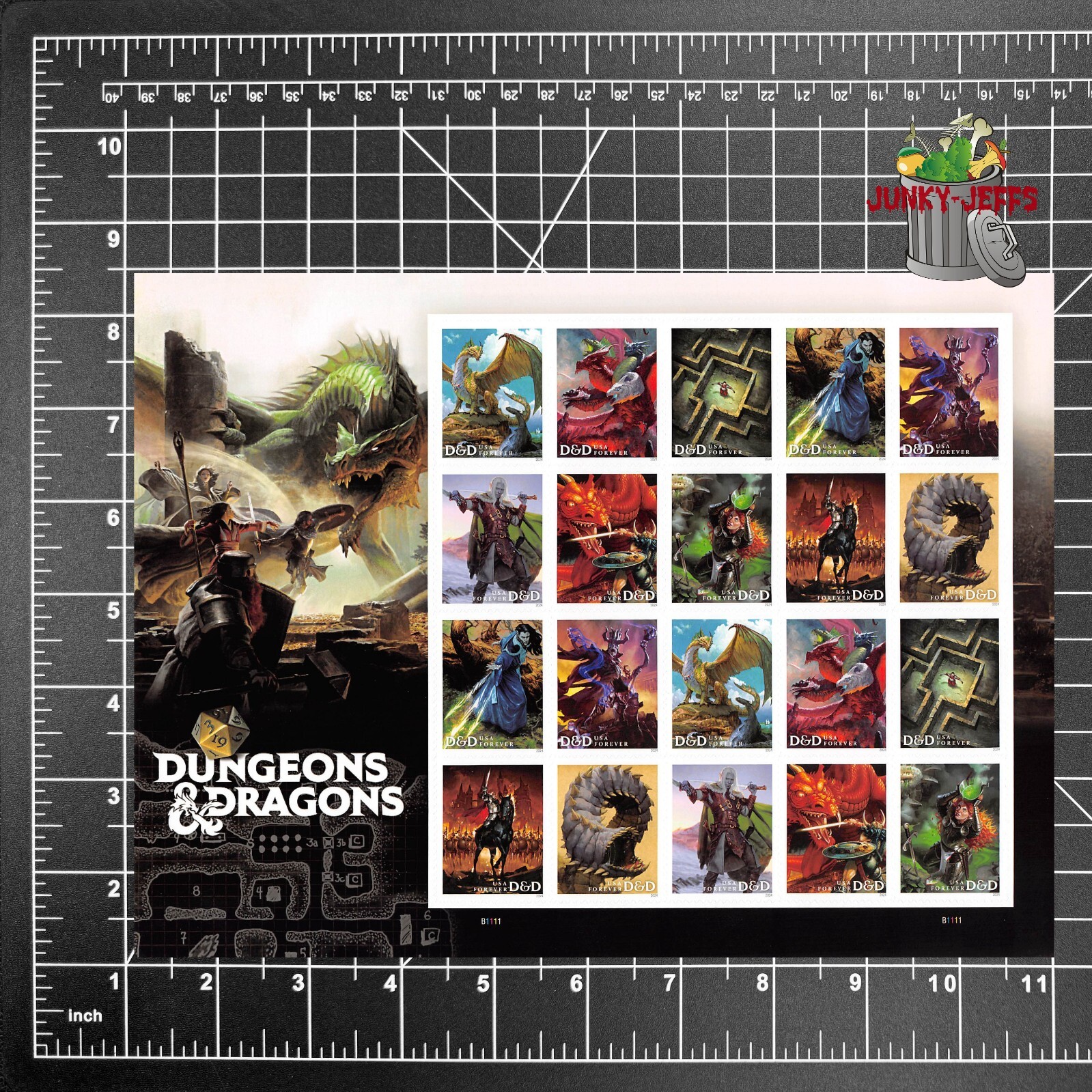 2024 USPS SHEET OF 20 FIRST CLASS LETTER STAMPS DUNGEONS & DRAGONS D&D 73¢