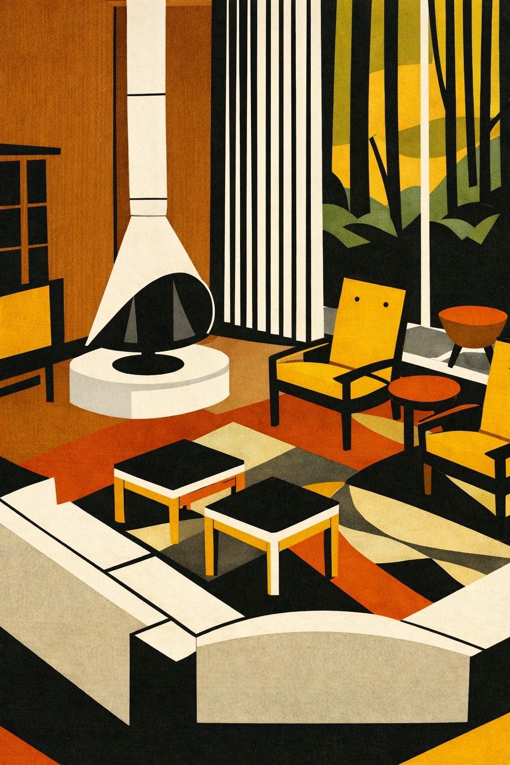 🖼️ Mid-Century Modern Art Poster – 24×36” Premium 💎 Art Print 200GSM Paper