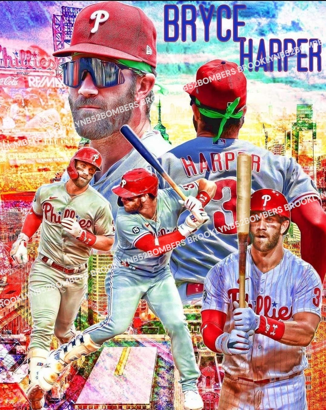 Bryce Harper Philadelphia Phillies Custom Exclusive 8×10 Glossy Photo