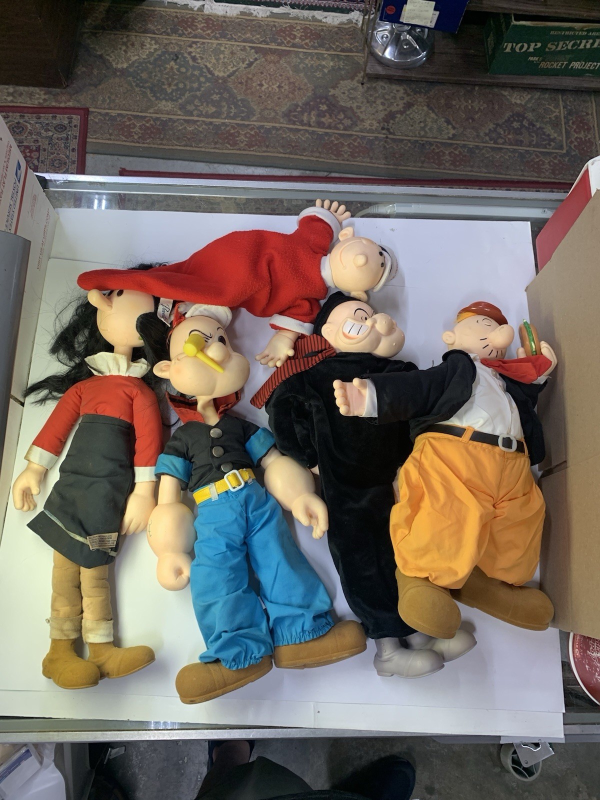Vtg 1985 Popeye Toy Lot Presents ,Hamilton Gifts Large Size 15-21 “READ
