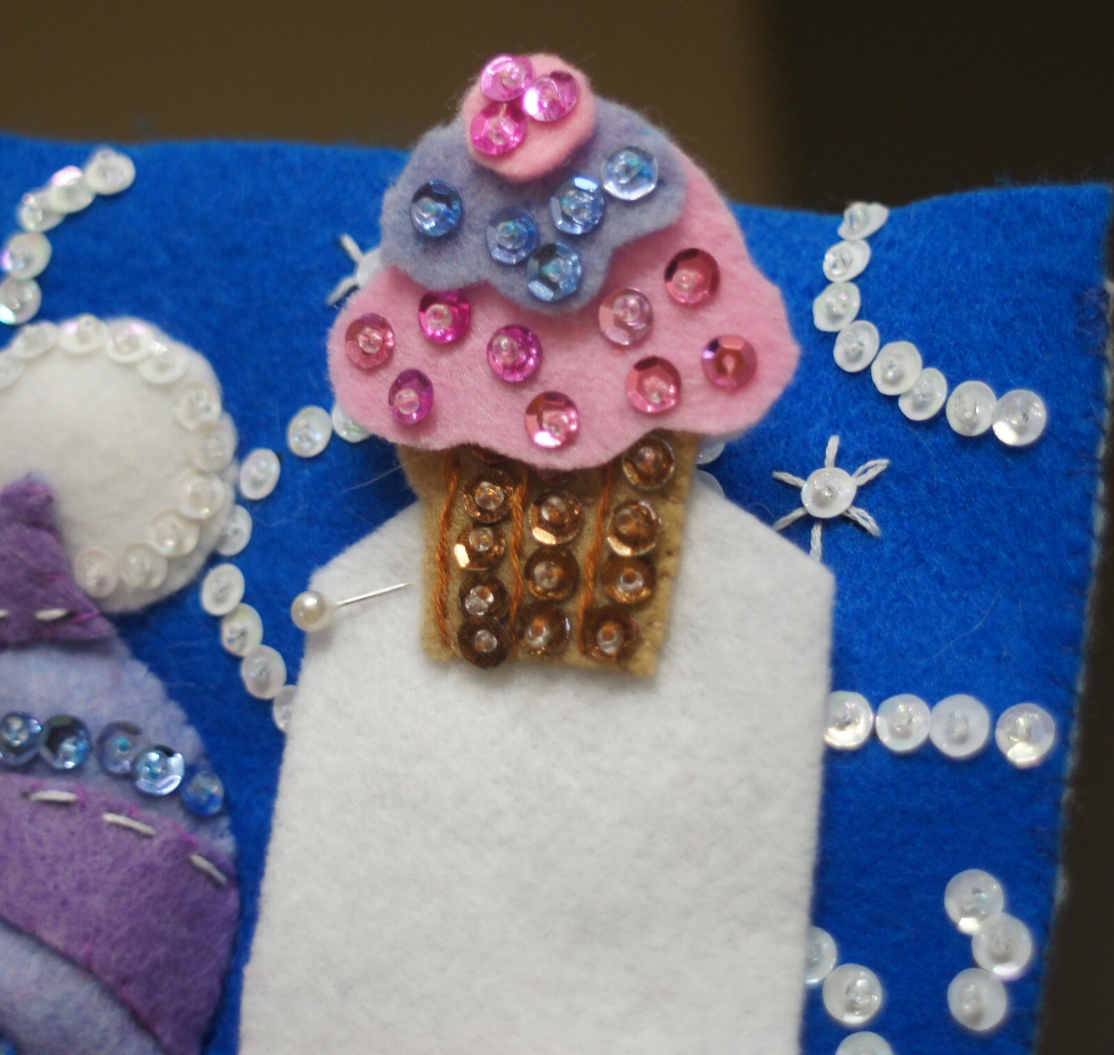 BUCILLA CHRISTMAS STOCKING-COMPLETED “SWEET TREATS”