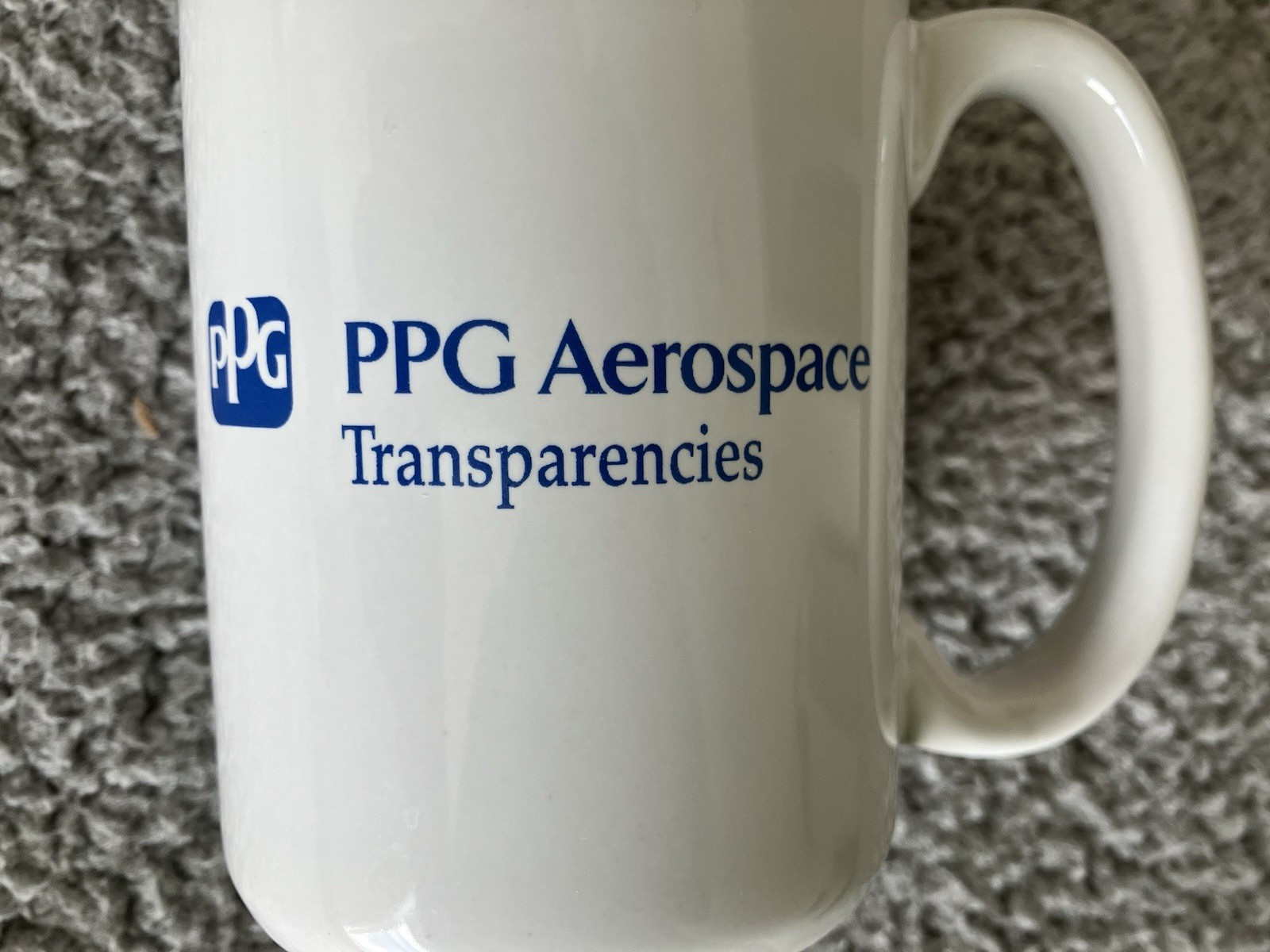 PPG INDUSTRIES Ceramic White Coffee Mug/Cup Promotional/Employee Item Logo 12 oz
