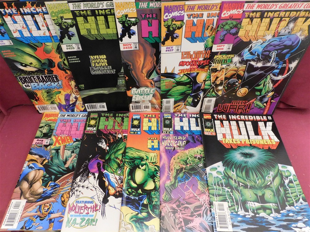 INCREDIBLE HULK 451 452 453 454 455 456 457 458 459 460 MARVEL COMIC RUN 1997
