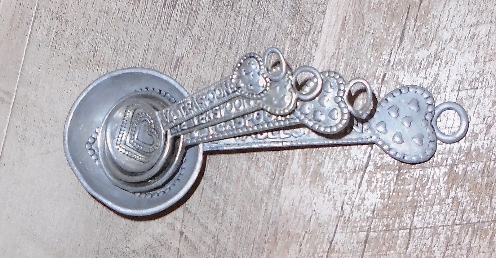 Vintage Ganz Angels Hearts & Stars 4 Piece Zinc Alloy Metal Measuring Spoon Set