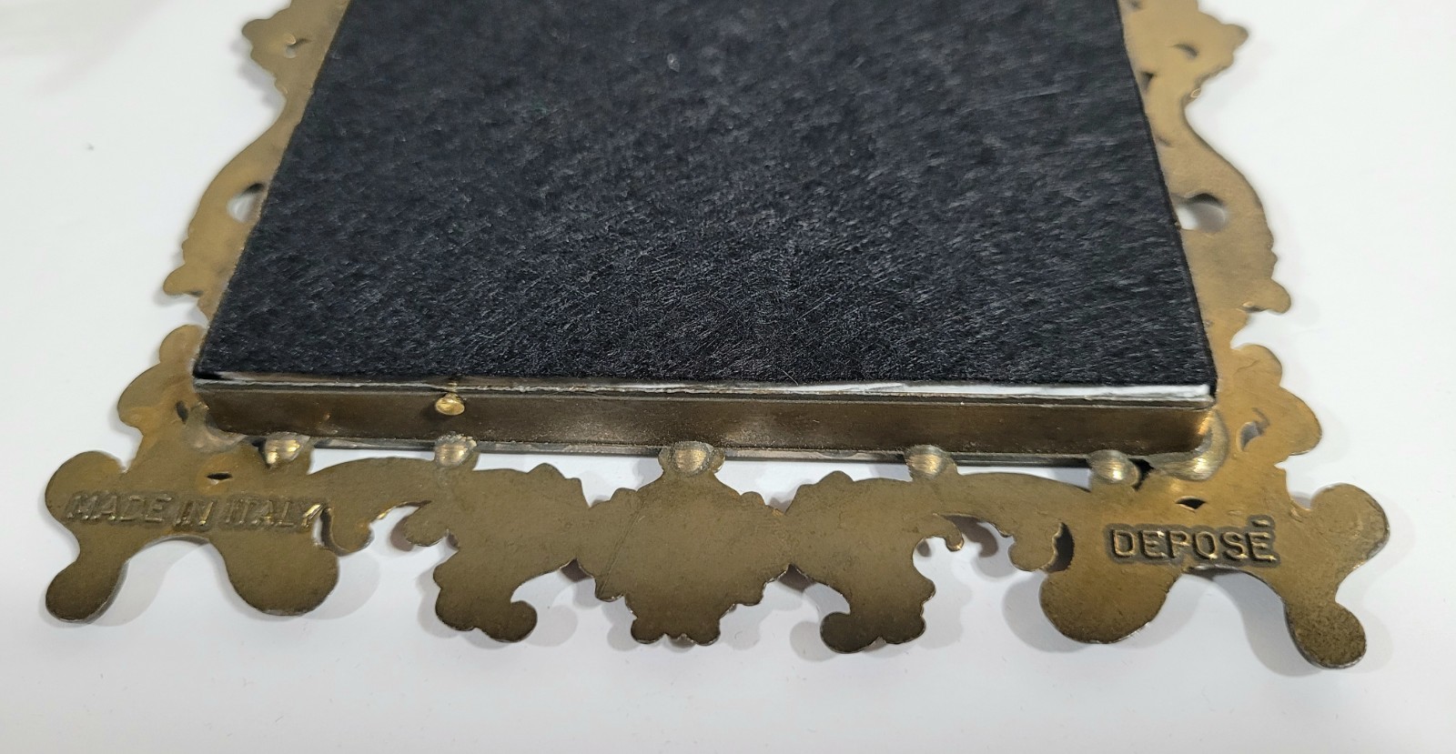 Vintage Solid Brass Depose Picture Frame Made In Italy Ornate Rococo 3.5×5.5 pic