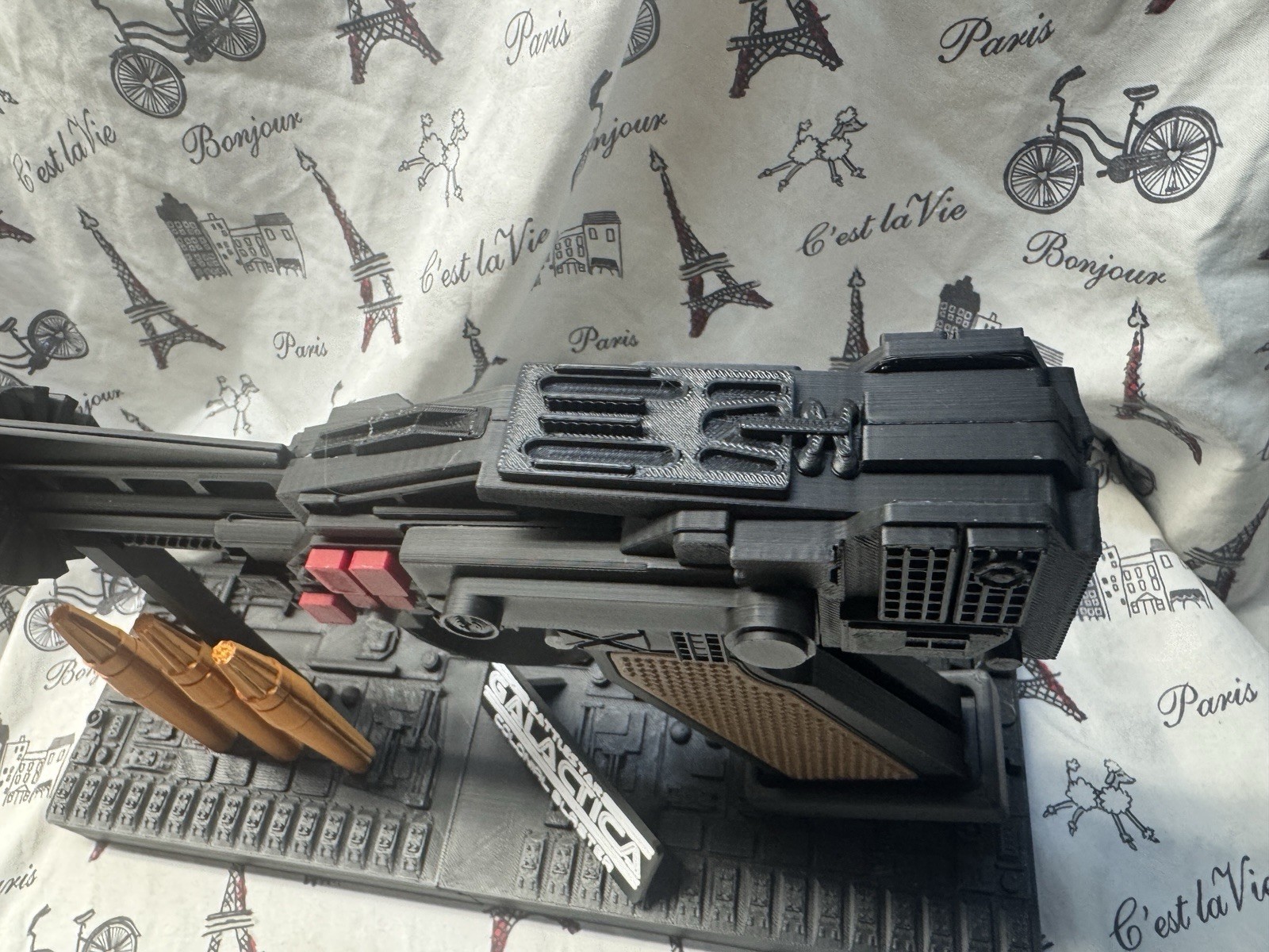 Battlestar Galactica 1978 Colonial Blaster Prop with stand 3d print