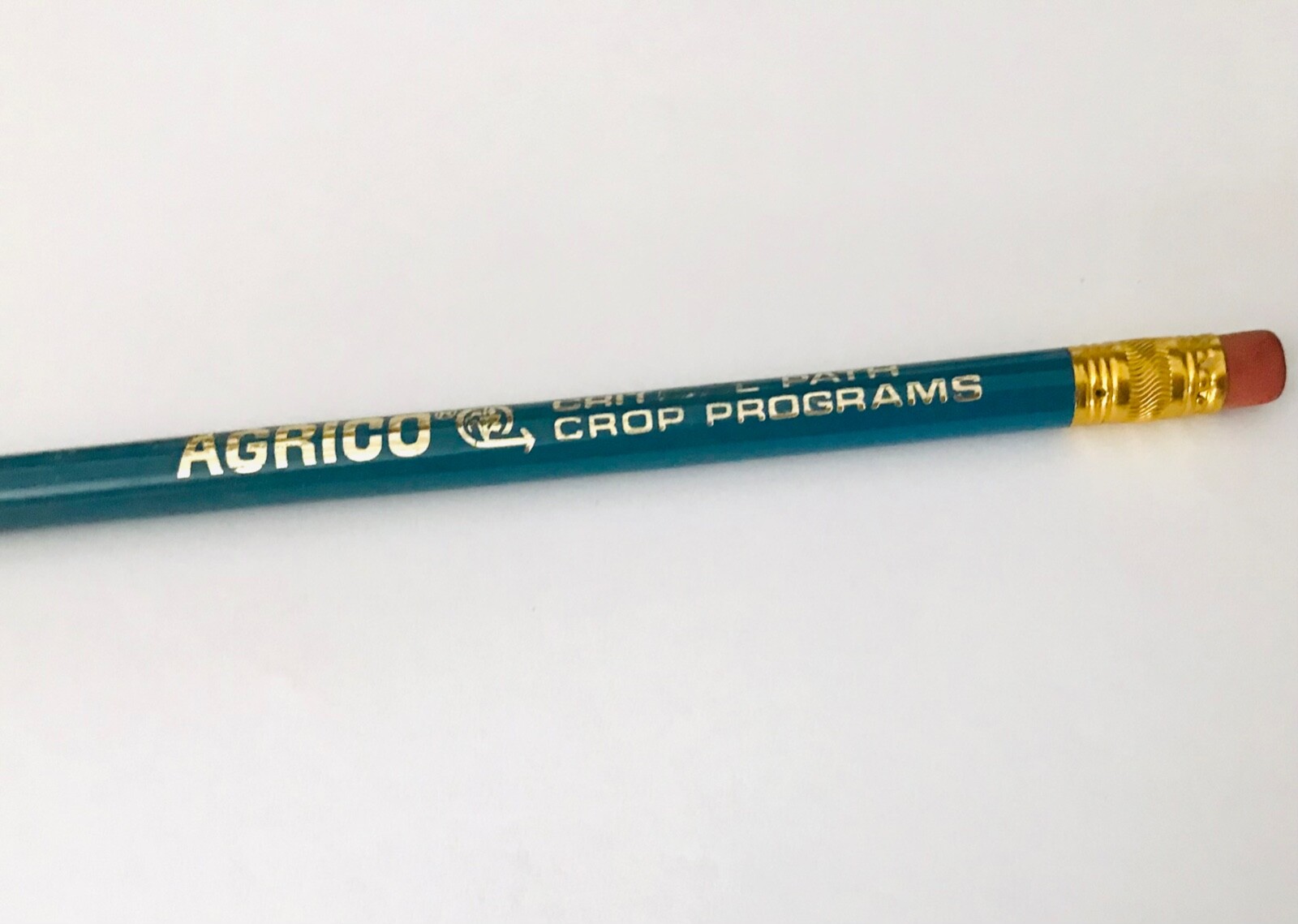Vtg AGRICO Critical Path Crop Programs Pencil Blue & Gold Farming Advertising US