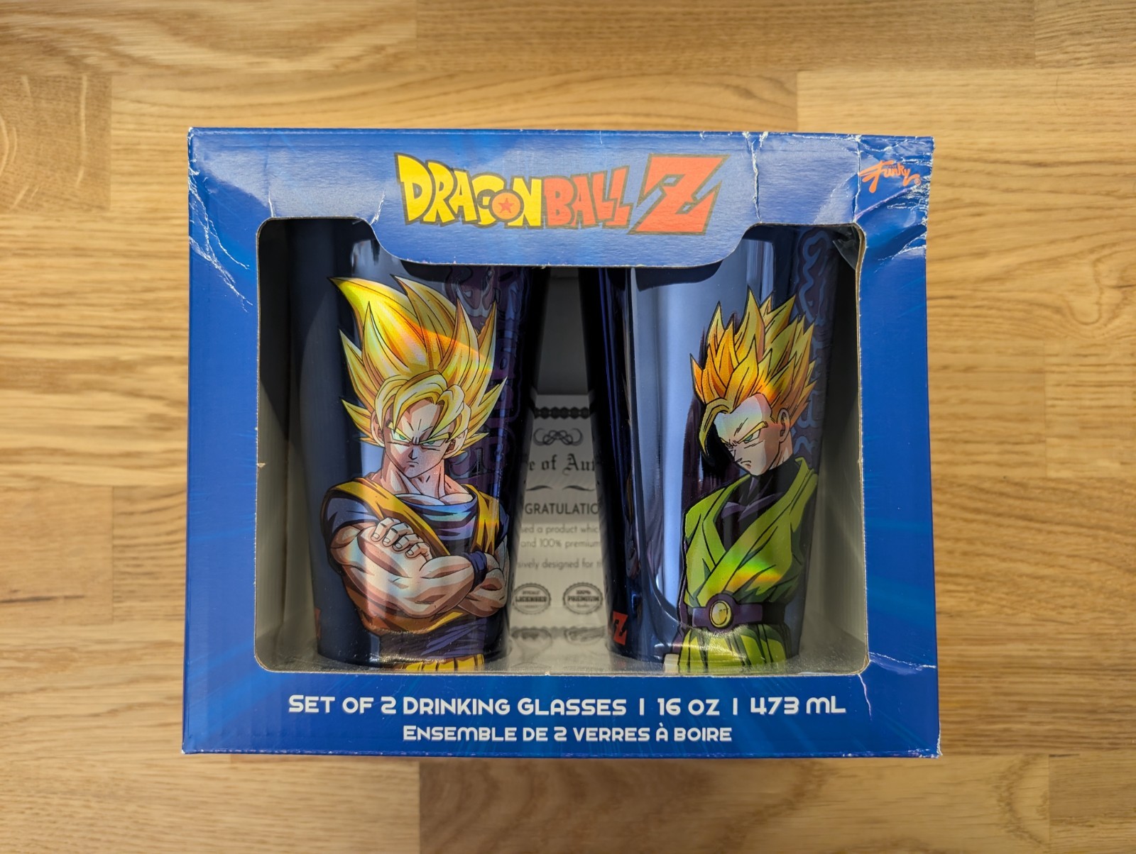Dragon Ball Z Super Saiyan Goku & Gohan 16oz Drinking Glasses Set of 2 – NEW