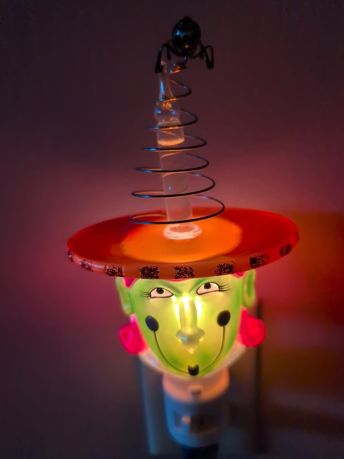 Dept. 56 Witch w/ Spider Wall Plug-In Night Light Large 7” Tall Halloween works