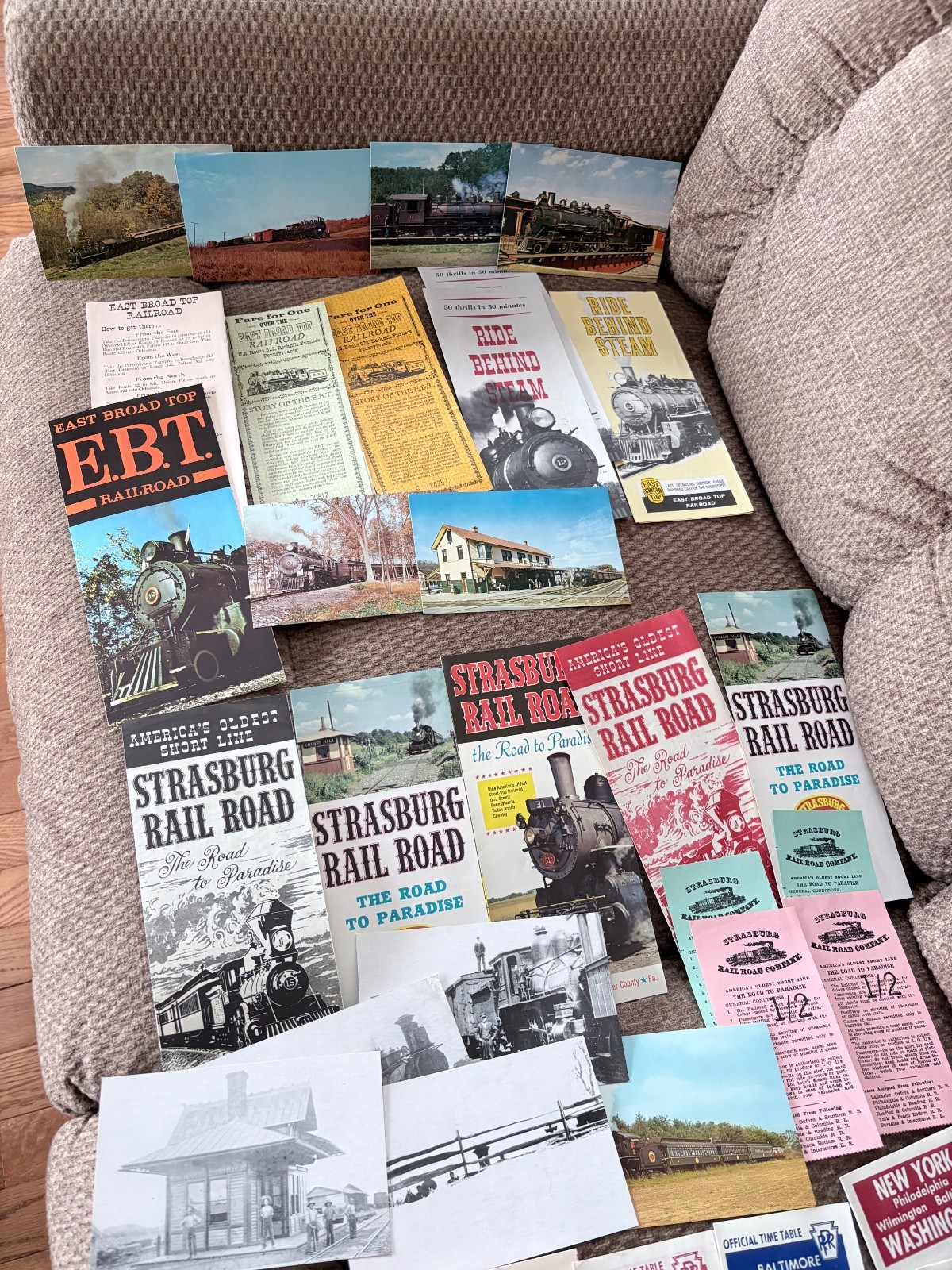 Large Lot of Vintage Railroad Memorabilia,Time Tables,Routes, 60s, 70s, 80s