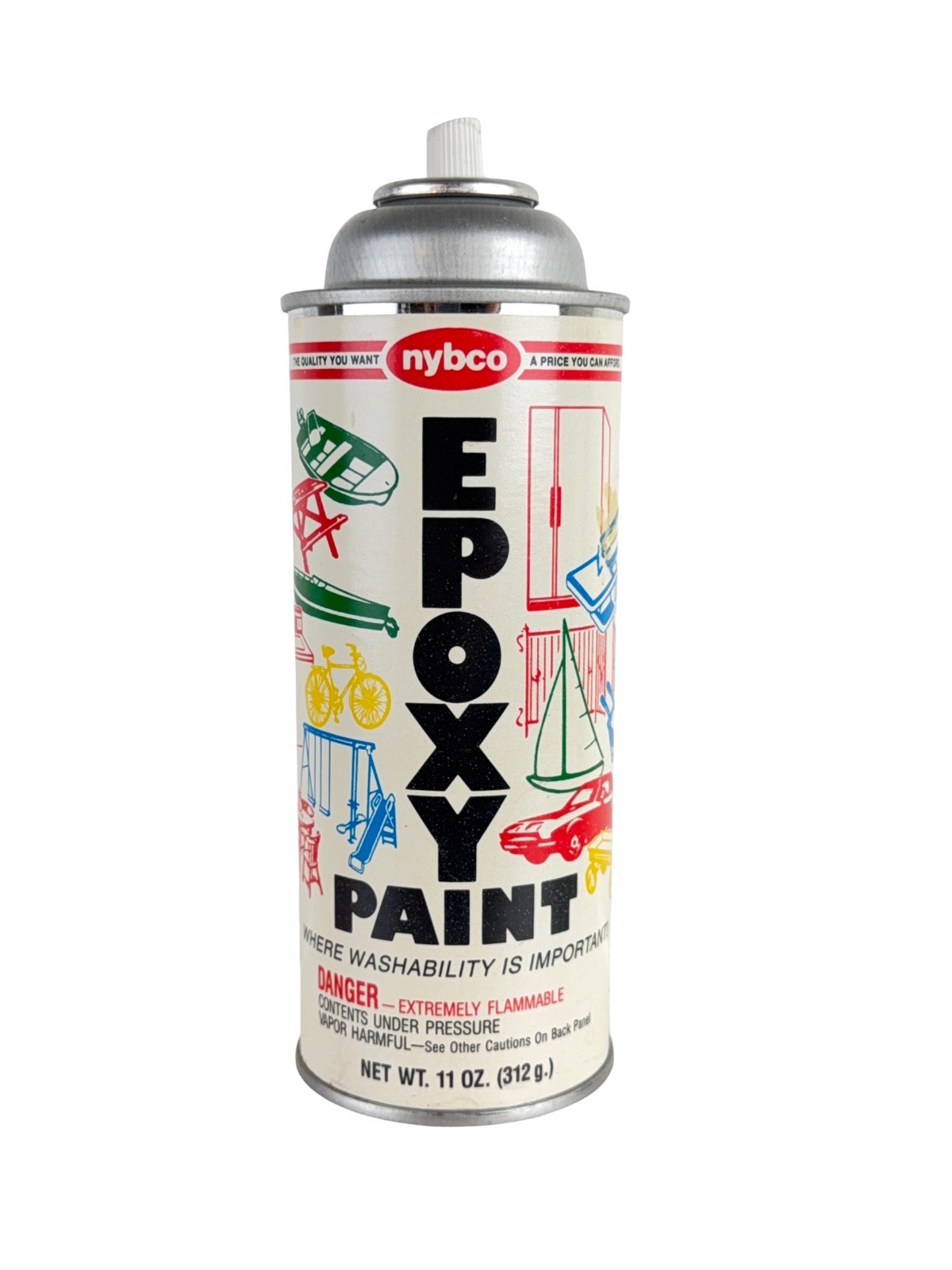 Vintage Nybco Epoxy Paint Spray Can Appliance Sno White Prop Display Only 11oz