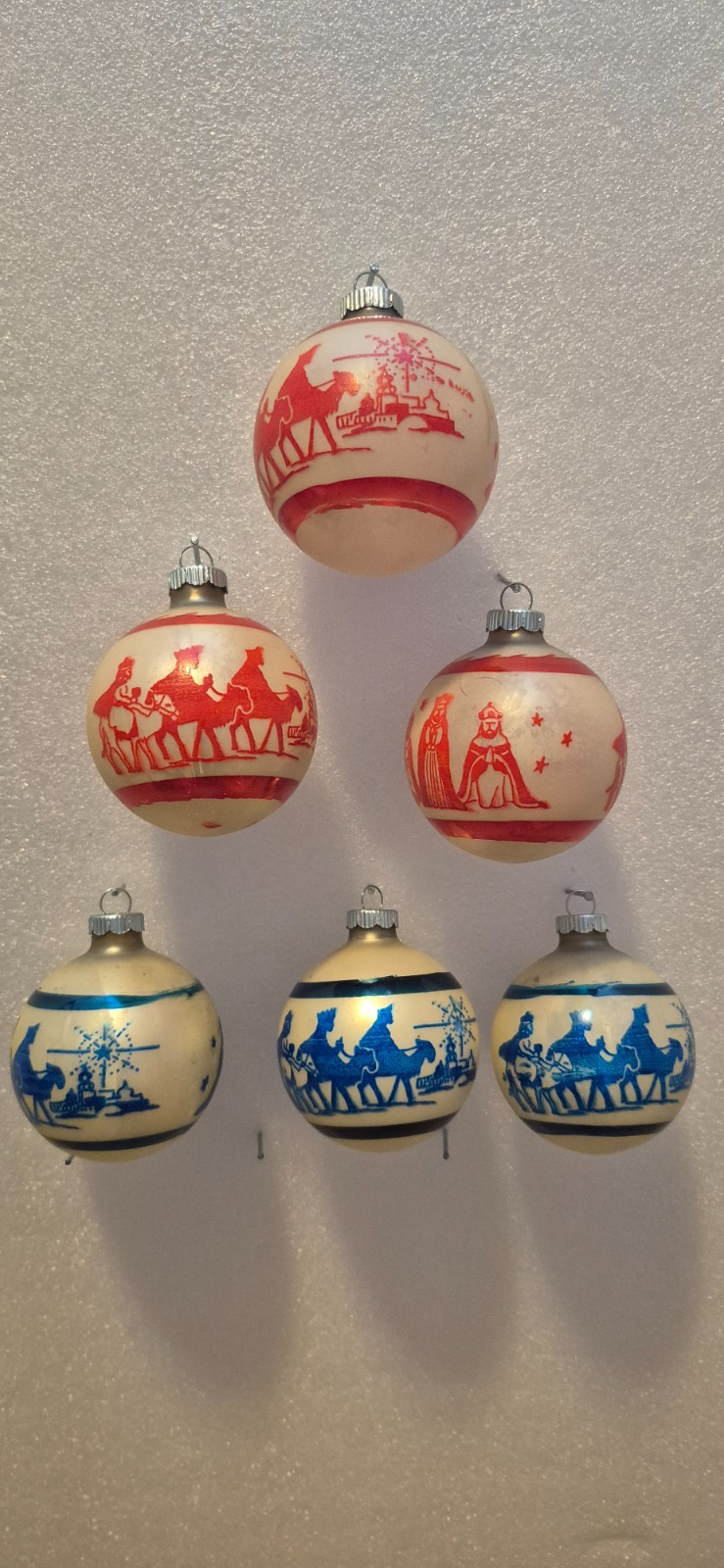 1950s Shiny Brite Three Wise Men (Magi) Traveling to Bethlehem