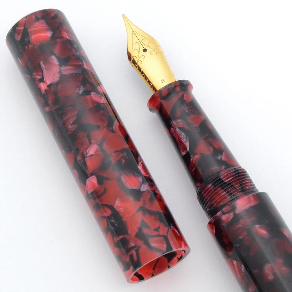 Ranga 4NC Acrylic Fountain Pen – Red Cracked Ice, Choice of JoWo Nibs (New)