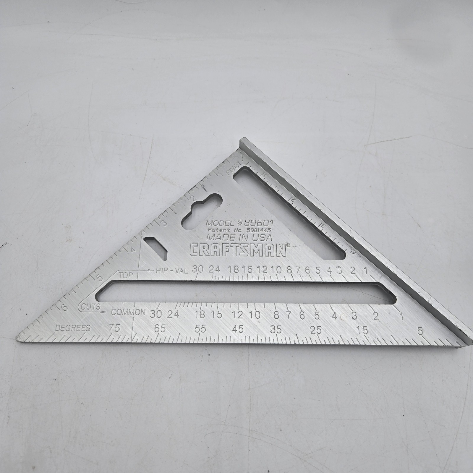 Vintage Sears CRAFTSMAN USA Heavy Duty 7″ Aluminum RAFTER SQUARE 39601 Carpentry