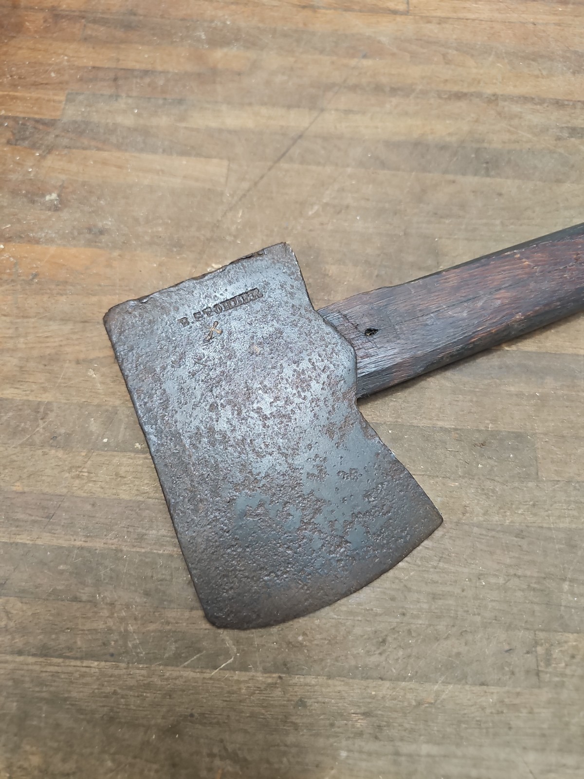 AC18- Antique Hand Forged JB STOHLER AXE Schaefferstown Pa 4 lb 7 oz