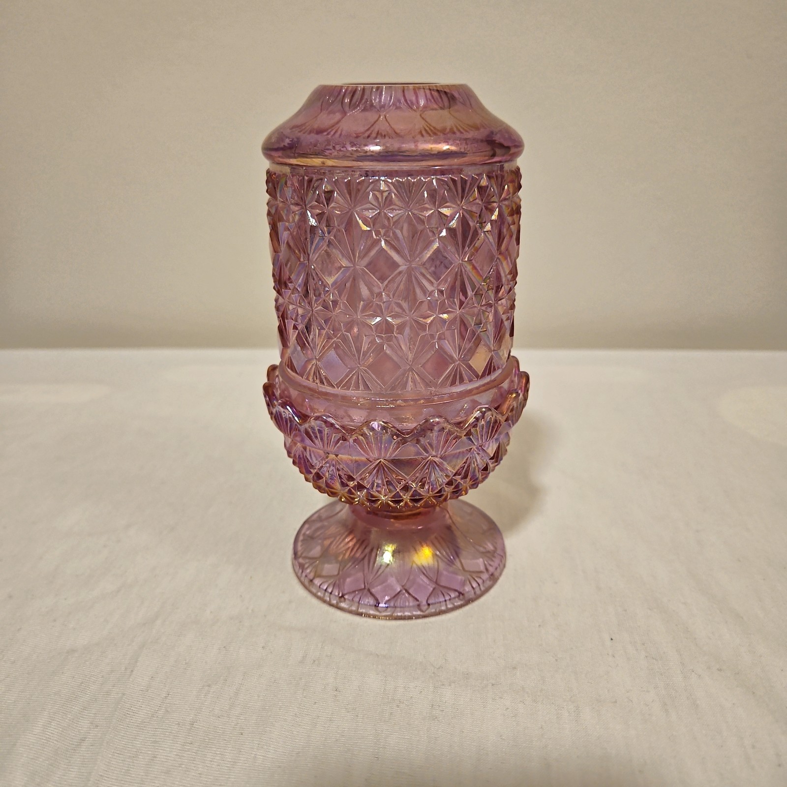 Pink Fenton Opalecent Fairy Lamp. MNT
