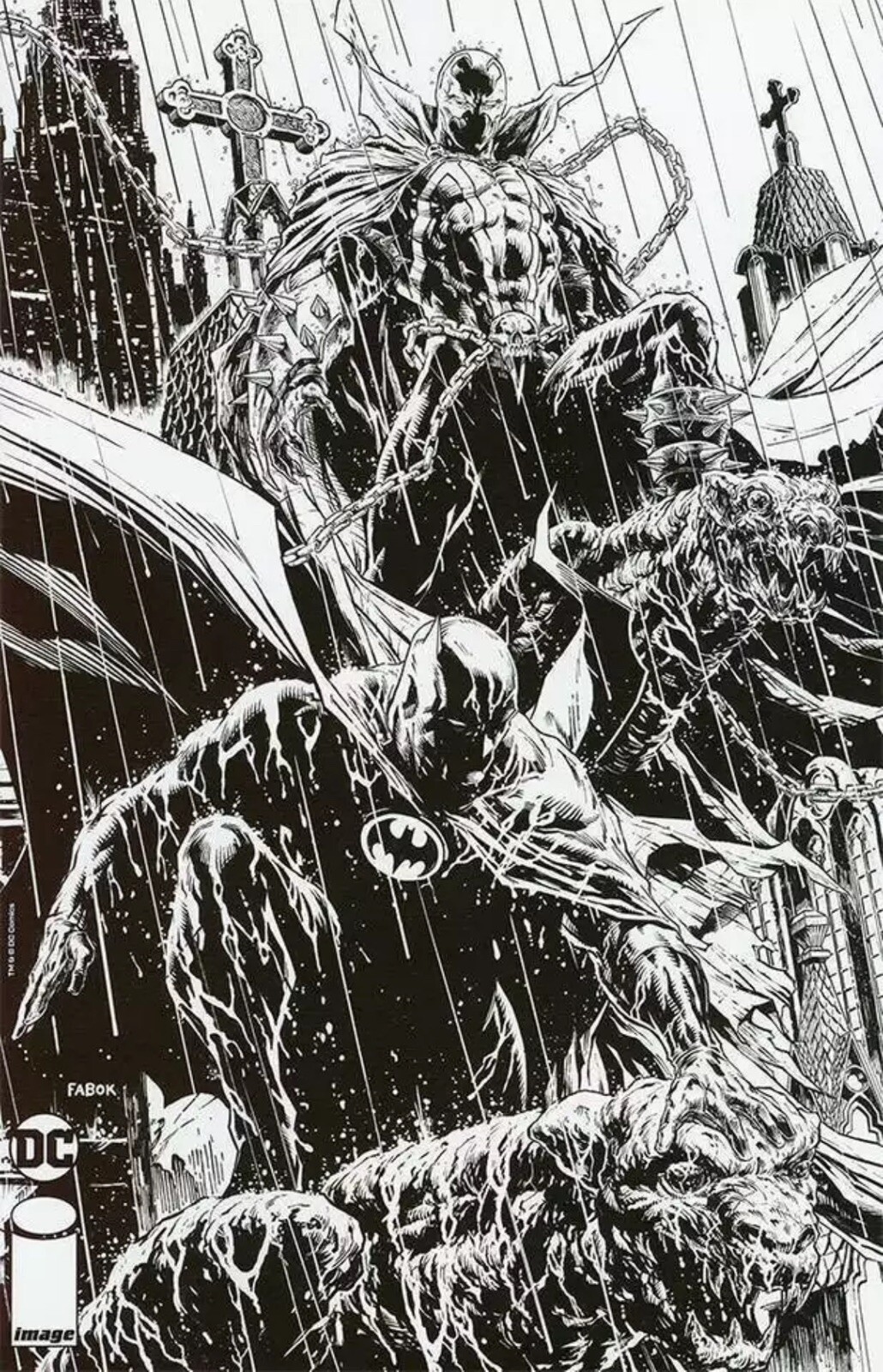 Batman Spawn #1 Todd McFarlane Jason Fabok 1:25 B&W Variant NM