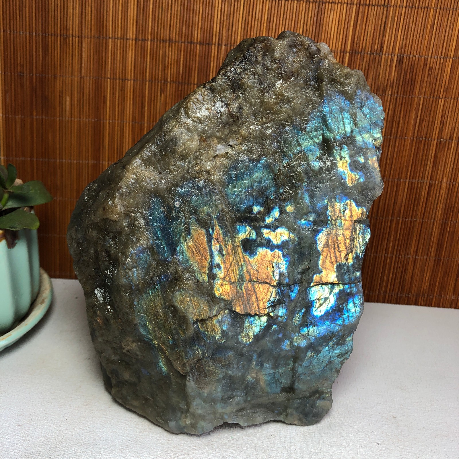 1.89kg Natural Labradorite Crystal gemstone rough original Specimen 165mm A1325