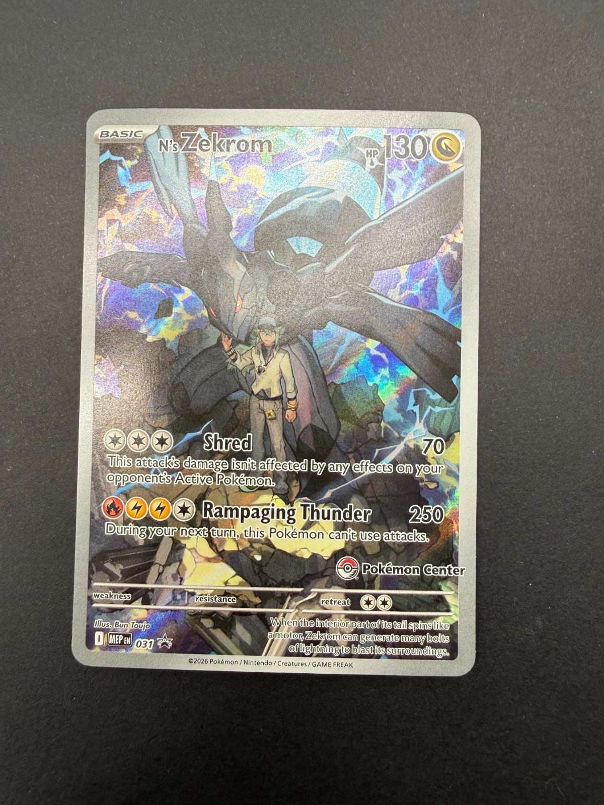 Pokémon TCG – N’s Zekrom 031 Black Star Promo (Pokemon Center Stamped) NM