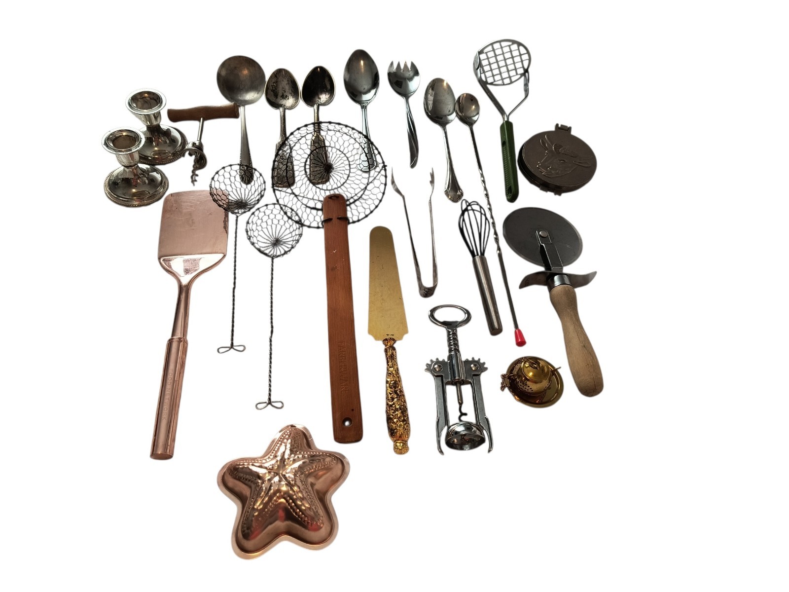 Mixed Kitchen Utensil Lot Vintage Serving Ware Variety of Pieces