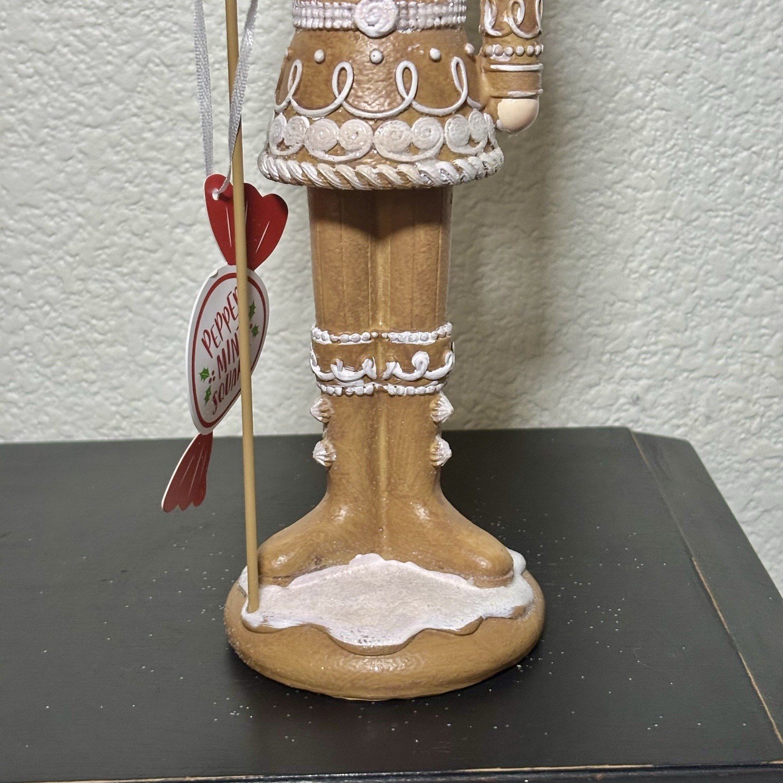 PEPPERMINT SQUARE Christmas Holiday Gingerbread Nutcracker 14 Inch Brown NEW