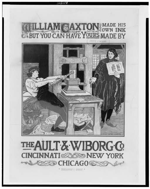 William Caxton,The Ault & Wiborg Company,Cincinnati,Ohio,OH,Printing Press,1896