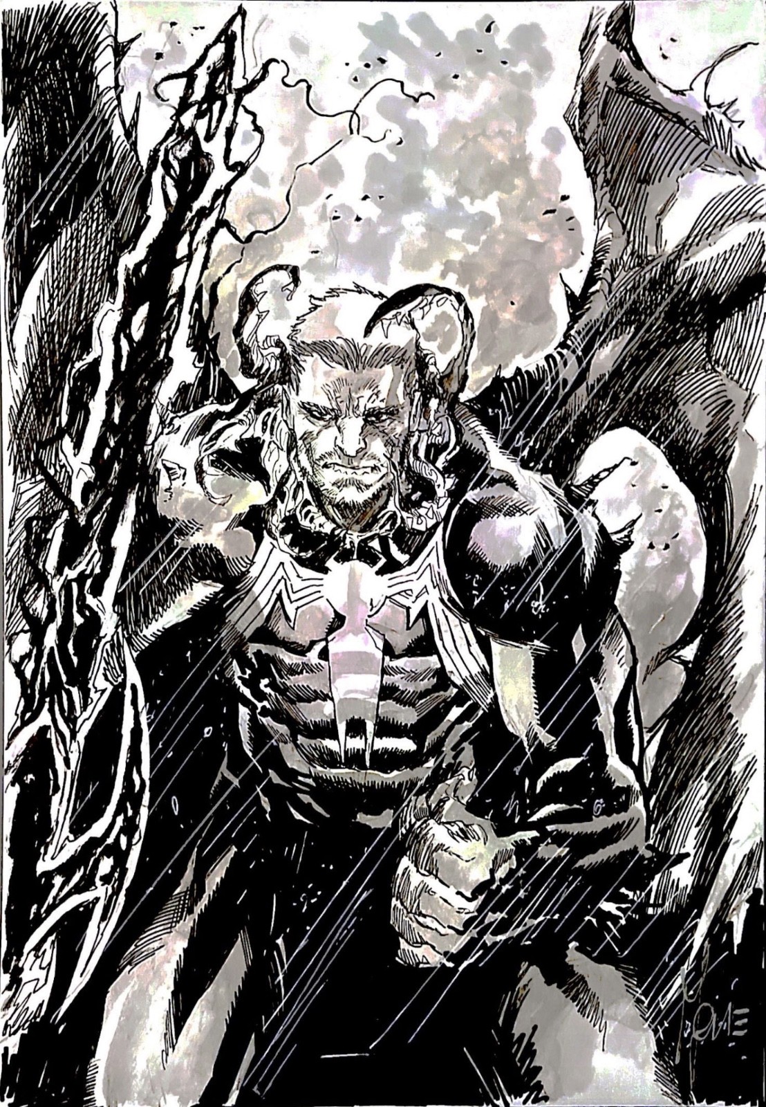 Venom By Marco Checchetto 9X12 Original Art