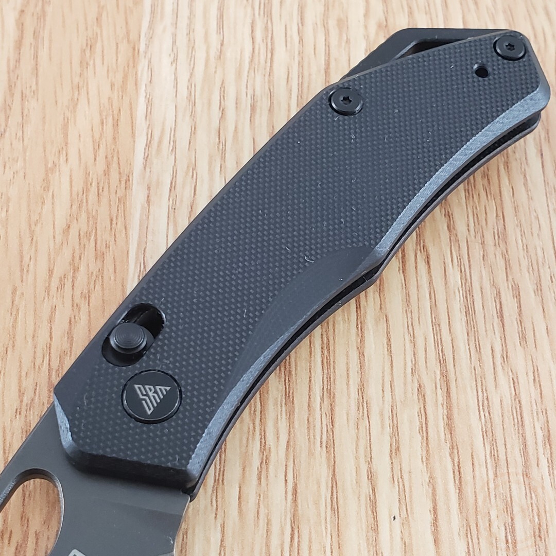 SRM Knives Folding Knife 2.88″ Laminated 140Cr Steel Blade Black G10 Handle