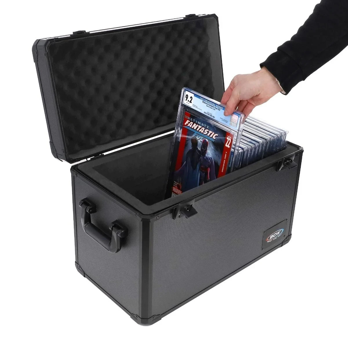 2 Pack BCW XL Graded Comic Book Latching Lock Hard Case Secure Holds 30 Slabs Ea