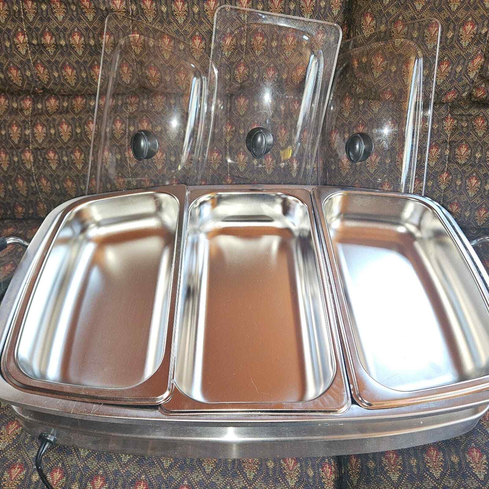 Elite platinum triple buffet server and warming tray