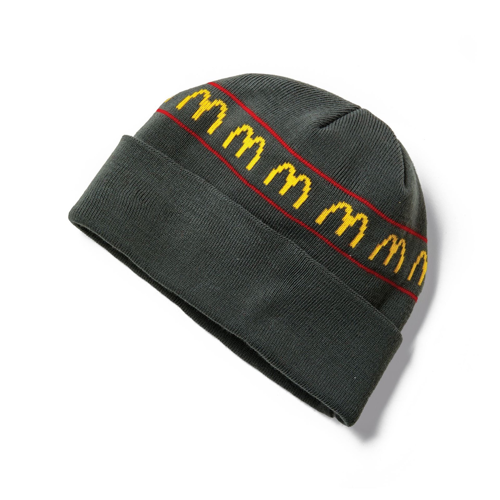 McDonald’s Golden Arches Grey Striped Beanie Winter Cap Hat – NEW