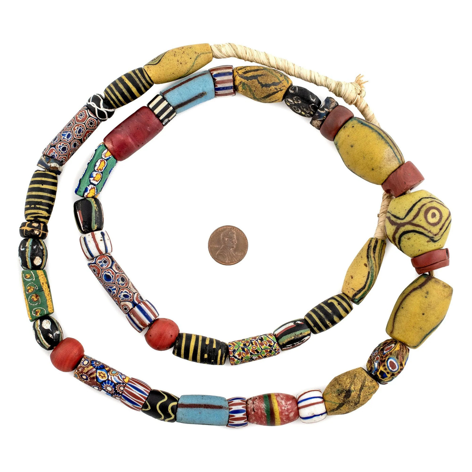 Jumbo Mixed Antique Venetian Trade Beads #15962 17mm Ghana African Multicolor