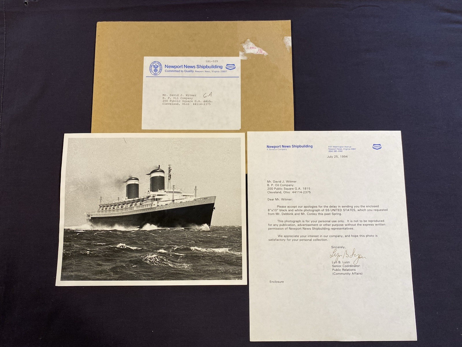 SS United States Photograph from Newport News Shipbuilding