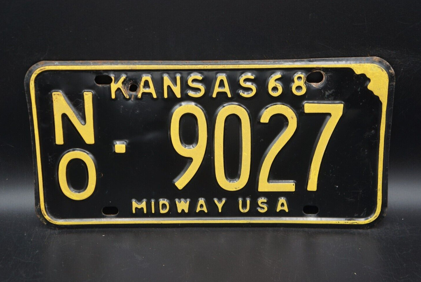 1968 KANSAS License Plate # NO – 9027