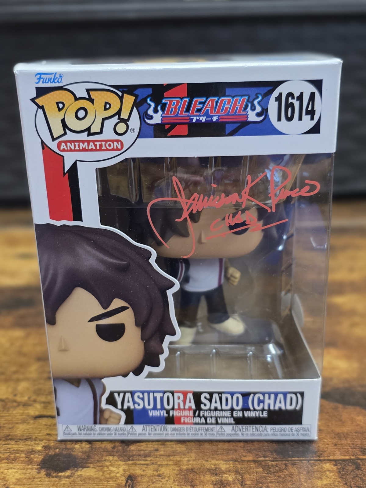 JSA Signed Jamieson Price Funko POP! Bleach Yasutora Sado (Chad) With Protector