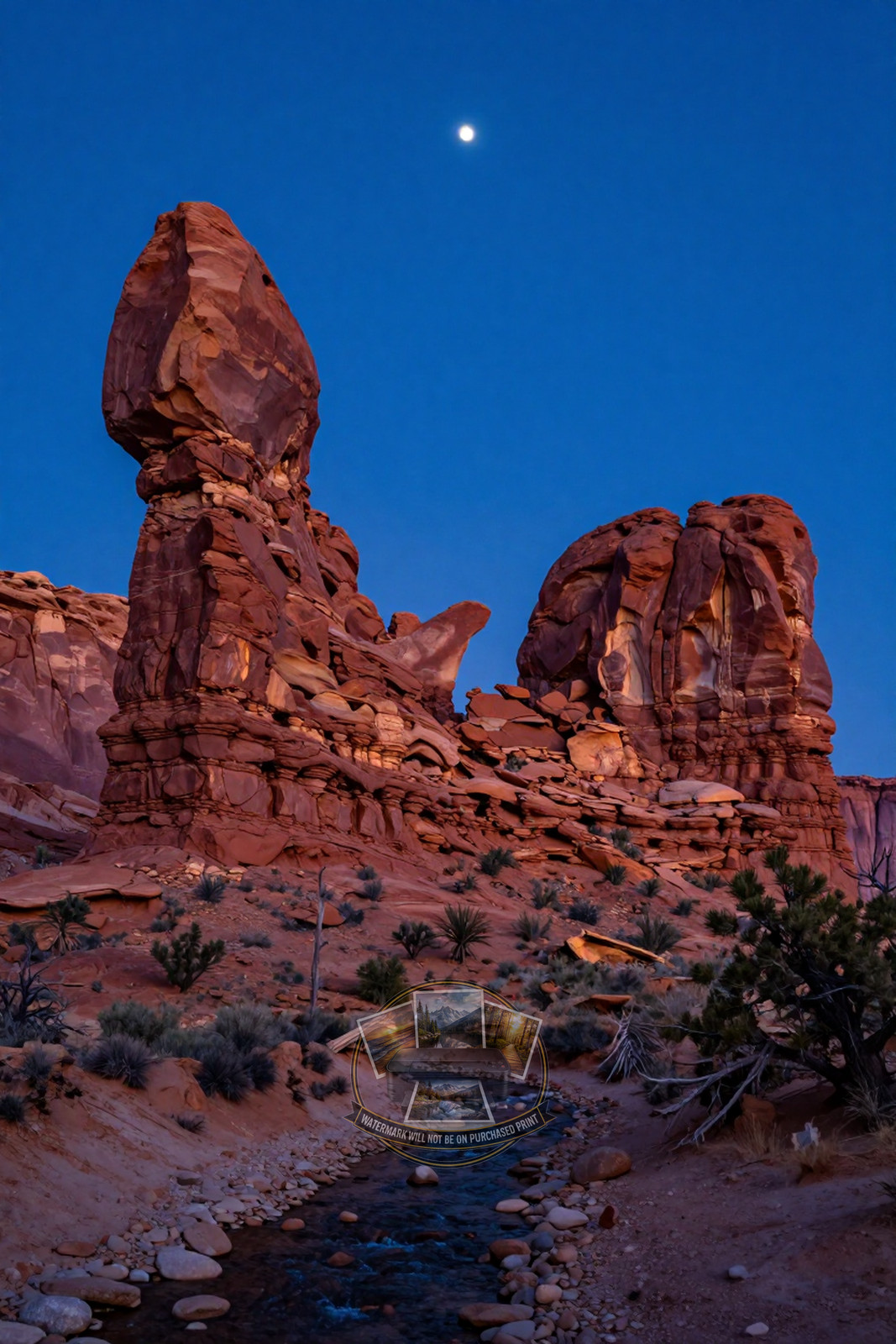 Towering Red Sandstone Hoodoos Stone Arches Deep Wall Art 4X6 Fantasy Photo